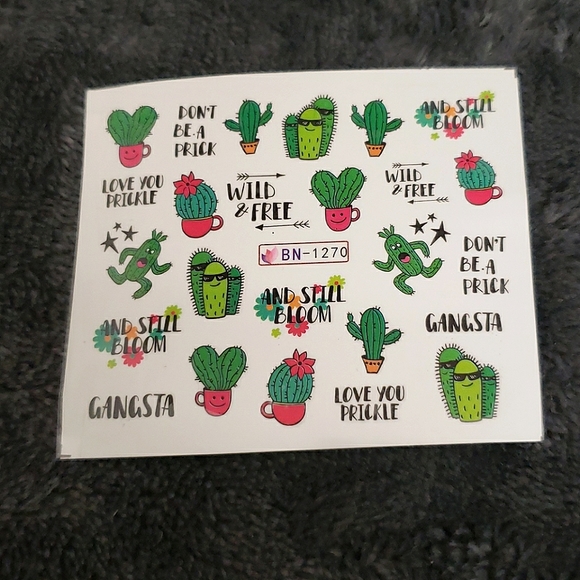 Cactus Nail Tattoo Sliders - Picture 1 of 1